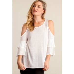 White Cold Shoulder Top